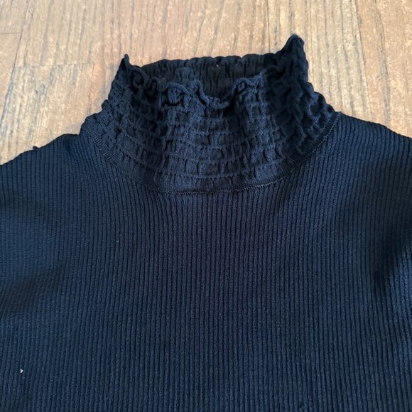 ZARA KNIT SWEATER TOP LONG SLEEVE M BLACK 9874 / 111 - Picture 2 of 8